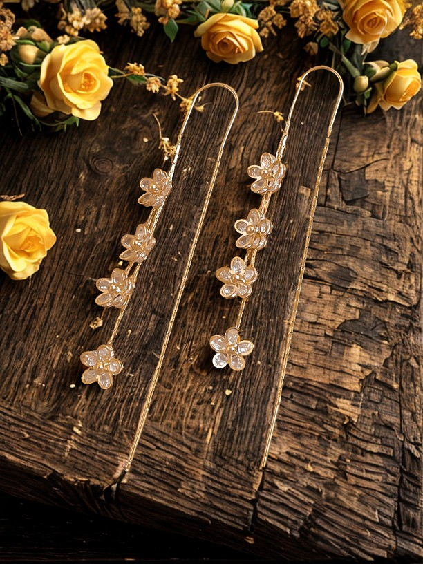 Annabelle Cascading Flower Threader Earring