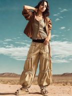 Azi Khaki Parachute Joggers