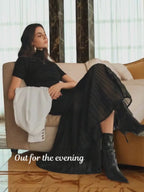 Tricia Black Mesh Pleated Skirt
