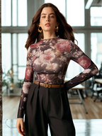Steph Sheer Floral Print Top