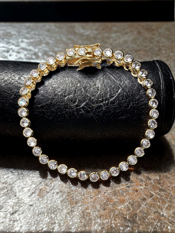 Tiffany Crystal and Gold Bracelet