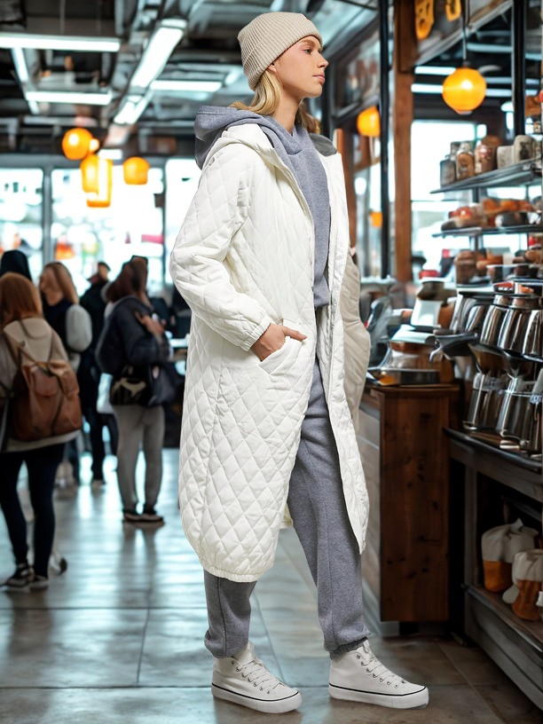 Alex Lightweight Full Zip Quilted Hooded Wind Breaker